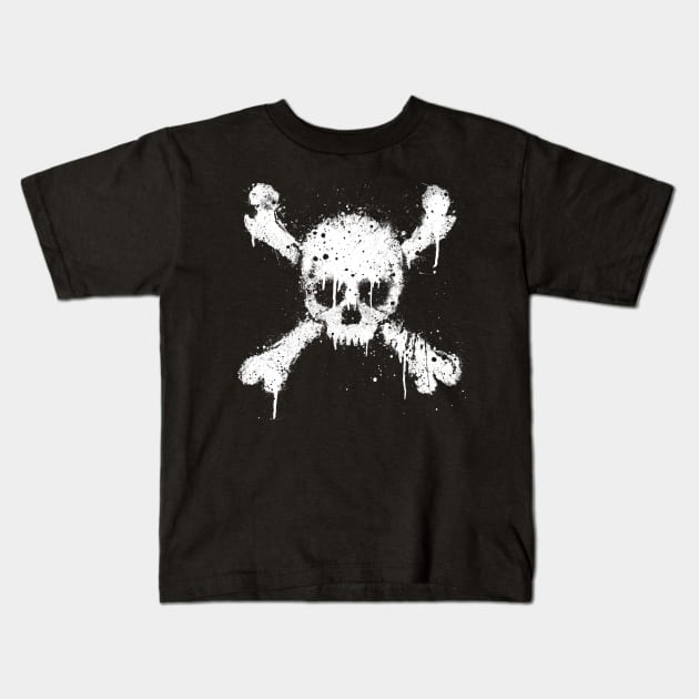 Crossbones Graffiti Kids T-Shirt by GAz